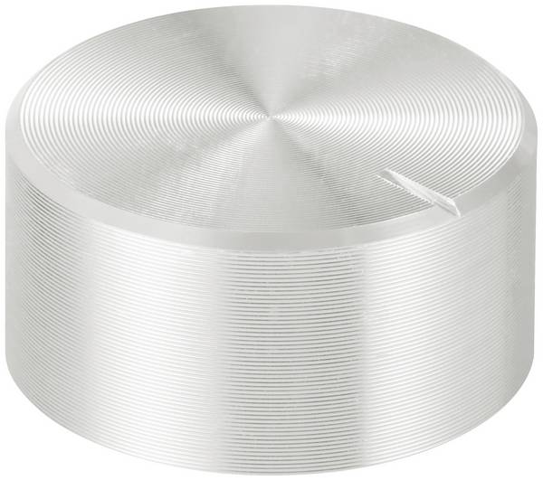 TRU COMPONENTS TC-11613828  Forgatógomb Fej jelöléssel Ezüst (Ø x Ma) 20 mm x 10 mm Alumínium, Műanyag 1 db
