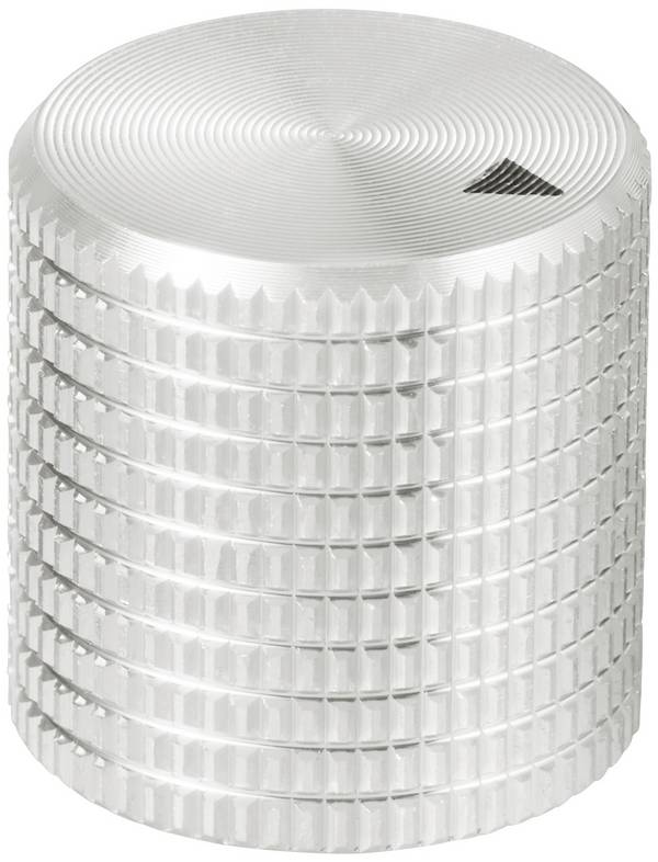 TRU COMPONENTS TC-11613848  Forgatógomb Fej jelöléssel Ezüst (Ø x Ma) 17 mm x 17 mm Alumínium 1 db