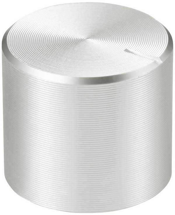 TRU COMPONENTS TC-11613860  Forgatógomb Fej jelöléssel Ezüst (Ø x Ma) 15 mm x 13 mm Alumínium, Műanyag 1 db