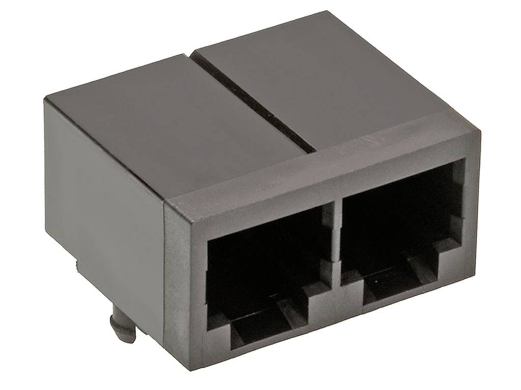 Egy fekete Ethernet-elosztó két RJ45 csatlakozóval, amely lehetővé teszi több eszköz csatlakoztatását egyetlen hálózati kábel segítségével.