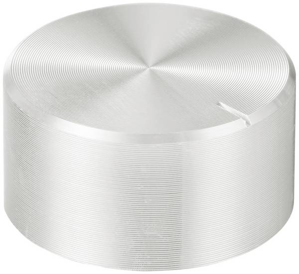 TRU COMPONENTS TC-11696476  Forgatógomb Fej jelöléssel Ezüst (Ø x Ma) 25 mm x 13 mm Alumínium, Műanyag 1 db