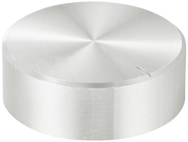 TRU COMPONENTS TC-11696484  Forgatógomb Fej jelöléssel Ezüst (Ø x Ma) 29 mm x 10 mm Alumínium, Műanyag 1 db