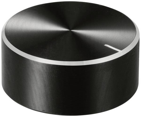TRU COMPONENTS TC-11696500  Forgatógomb Fej jelöléssel Fekete (Ø x Ma) 30 mm x 13 mm Alumínium, Műanyag 1 db