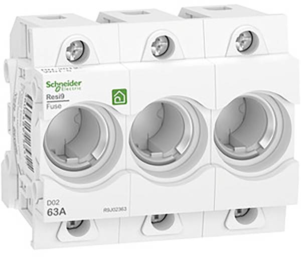 Schneider Electric háromfázisú terheléskapcsoló biztosítéktartó rekeszekkel. Elektromos elosztószekrényekben történő alkalmazásra alkalmas.