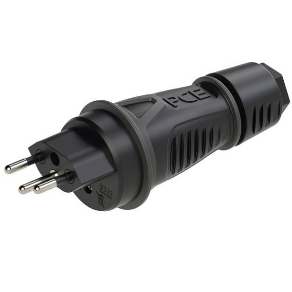 PC Electric 0313-ss Védőérintkezős dugó PA6, TPE  250 V Fekete IP55