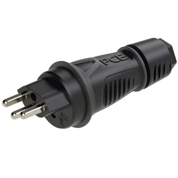 PC Electric 0323-ss Védőérintkezős dugó PA6, TPE  250 V Fekete IP55