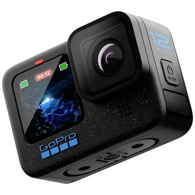 GoPro kamera kijelzővel egy barlang képét mutatja. A felvétel ideje 00:12.
