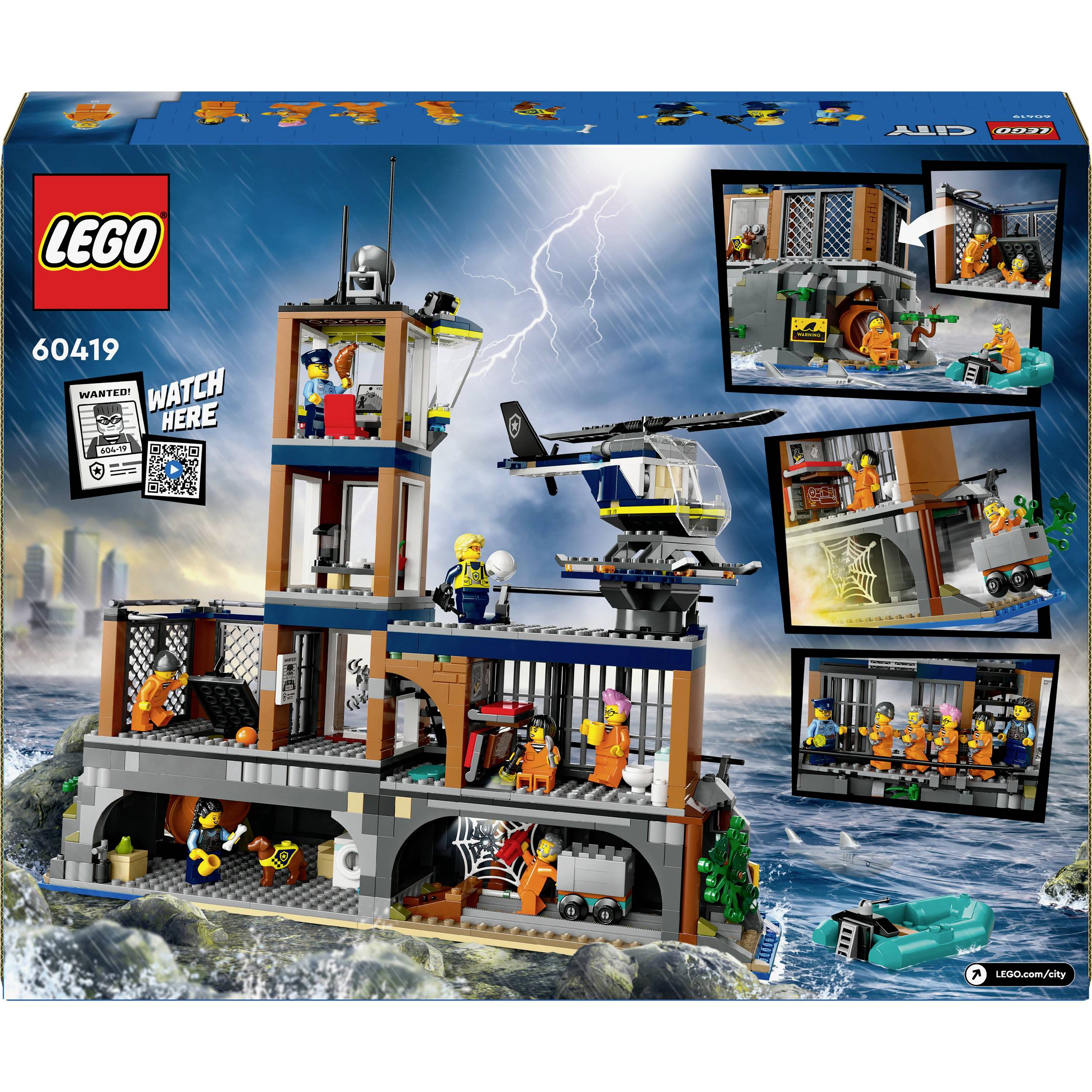 A LEGO '60419' szett egy part menti mentőállomást mutat be toronnyal, helikopterrel és figurákkal. Mentési jelenetek kerülnek ábrázolásra.