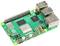 Egy Raspberry Pi 4 Model B, egy kis egylapkás számítógép, négy USB-porttal, HDMI-csatlakozóval és Ethernet-interfésszel egy zöld áramköri lapon.