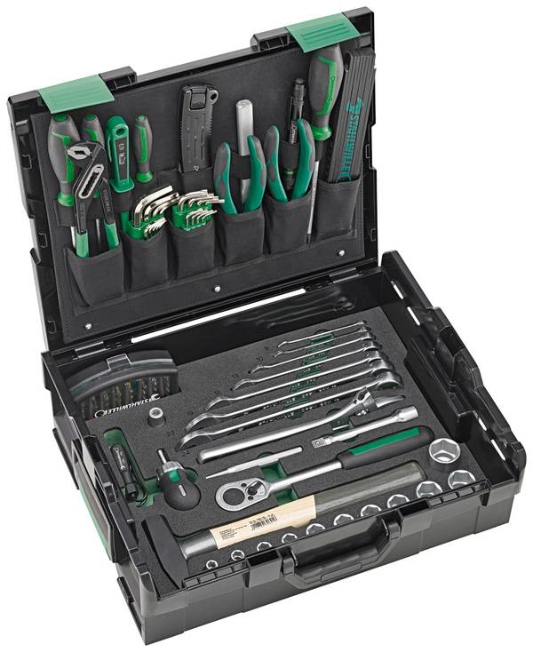 Stahlwille 97830701 STW L-BoXX Industrieset Szerszámos láda tartalommal ABS műanyag Fekete, Zöld