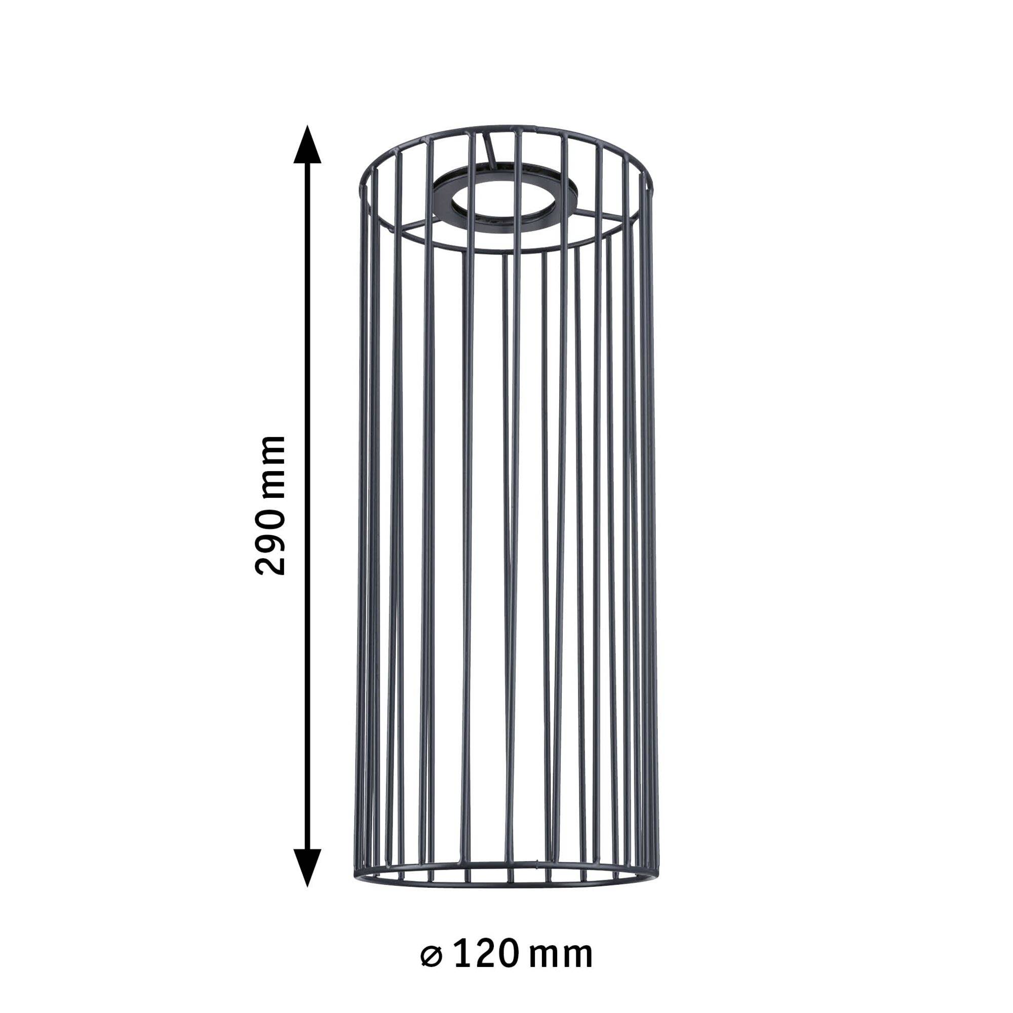 Fémhenger függőleges merevítőkkel, magasság 290 mm, átmérő 120 mm, ipari felhasználásra.