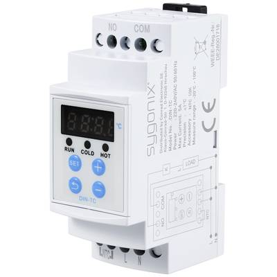DIN sínes hőmérsékletkapcsoló -20 - 100 °C, Sygonix SY-5984674