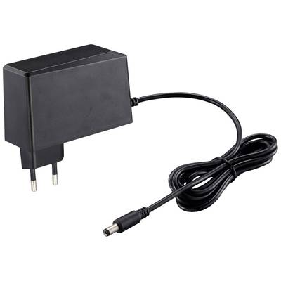 Egy fekete hálózati adapter euróvillával és hosszú kábellel, elektronikus eszközökhöz alkalmas.