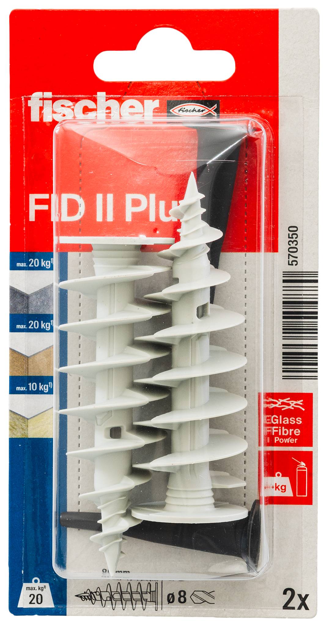 Fischer 570350 FID II Plus Szigetelőanyag tipli 80 mm 2 db