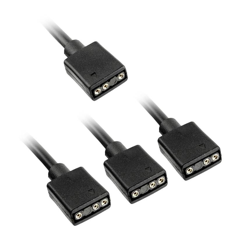 Fekete, hárompólusú kábelcsatlakozók téglalap alakú végekkel, egyenként három nyílással. Elektronikai eszközök csatlakoztatására alkalmas.