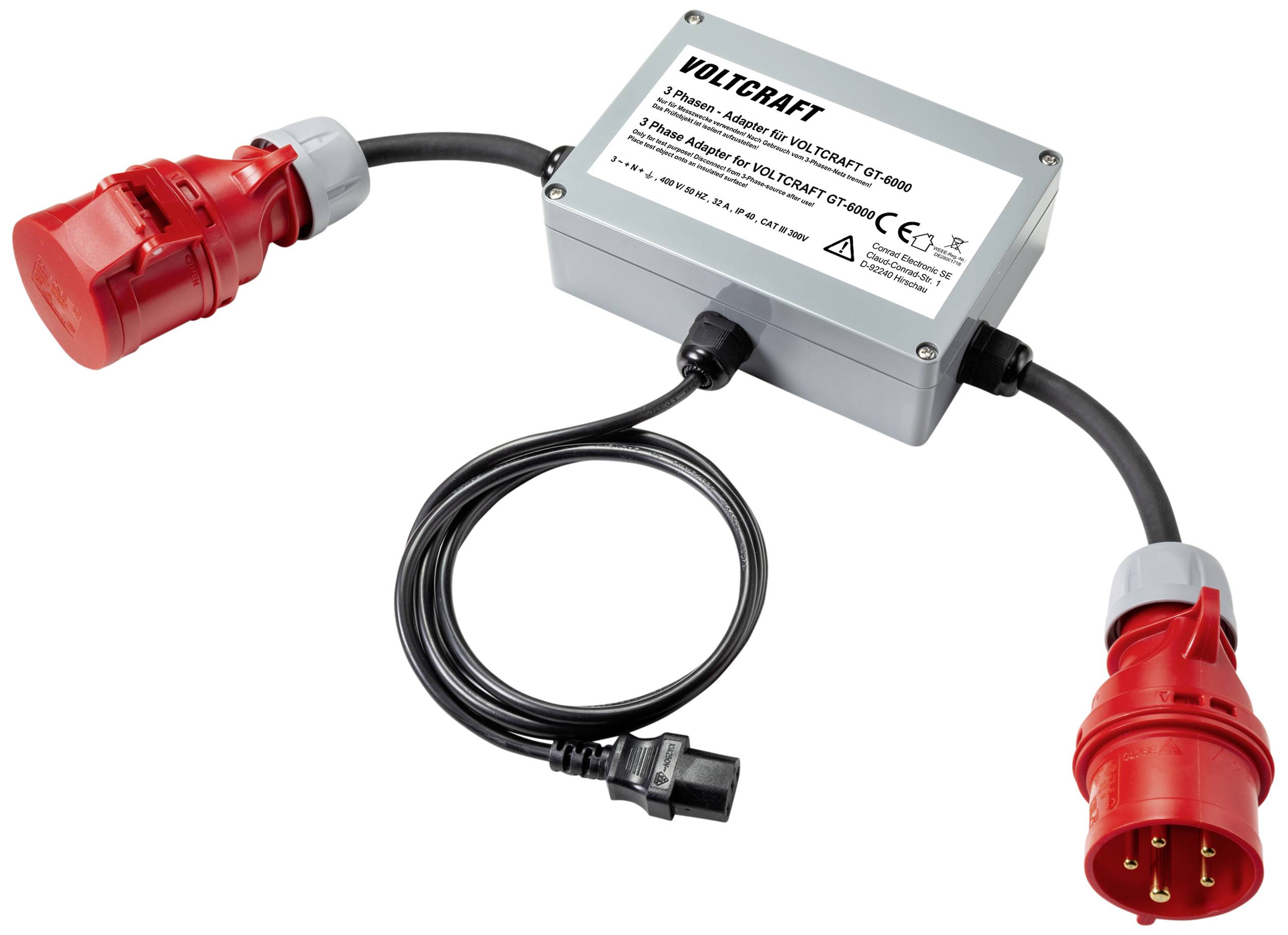 VOLTCRAFT VC GT 6001 32A N/A Mérőadapter 3 fázisú CEE 32 A  1 db