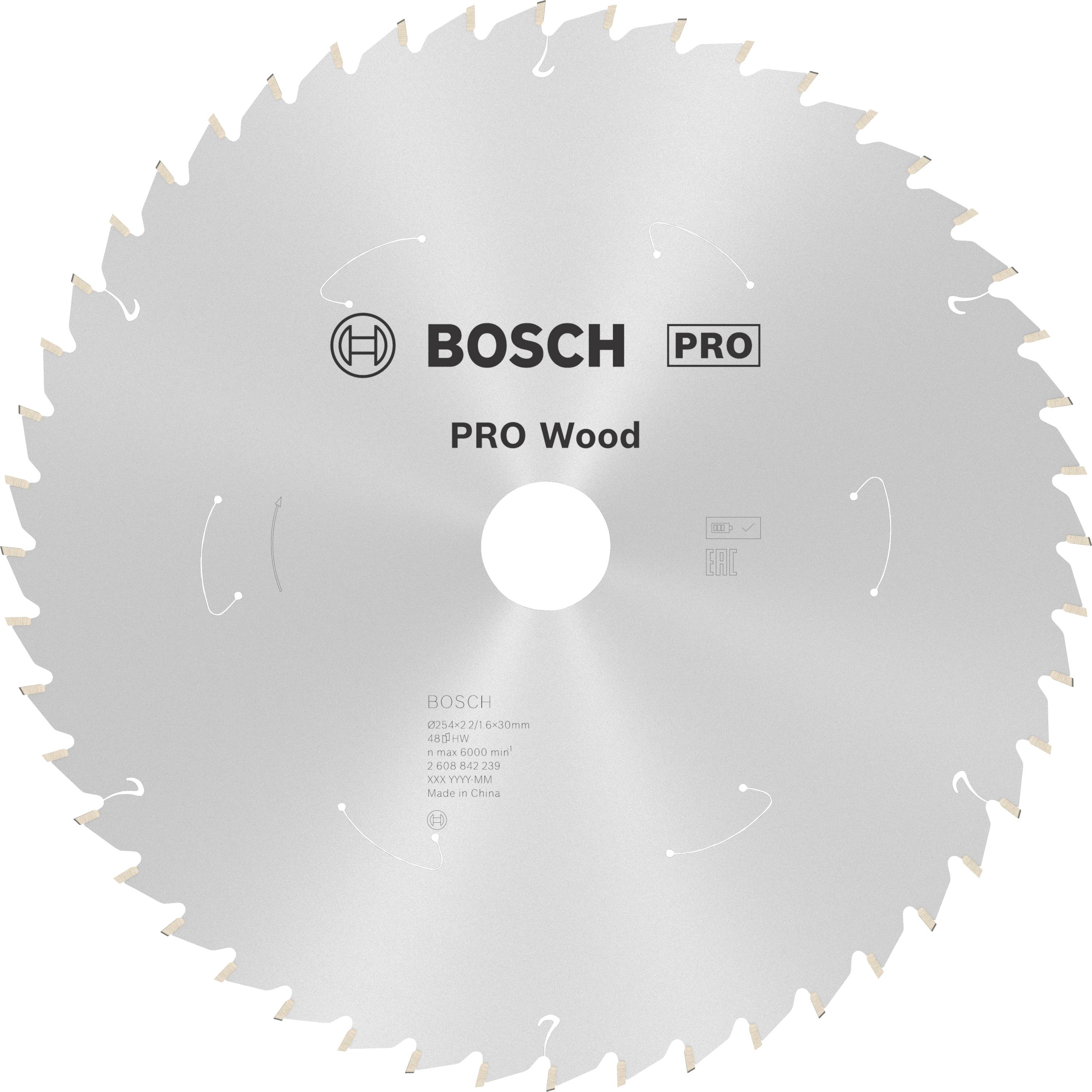 Bosch Accessories Standard for Wood 2608842239 Körfűrészlap 254 x 30 x 1.6 mm Fogak száma (collonként): 48 1 db