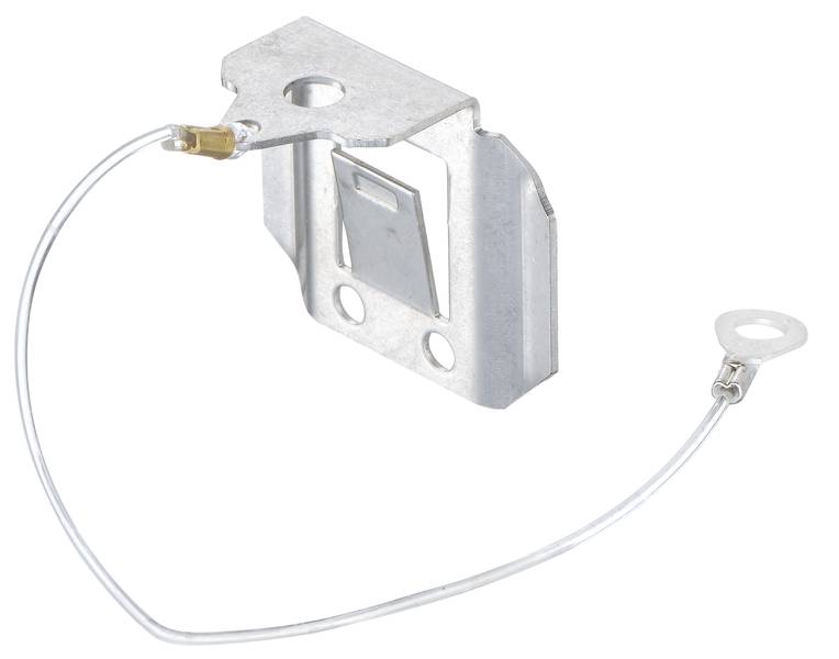 Fémes csatlakozó csatlakozó huzallal. Elektromos készülékek rögzítésére vagy földelésére alkalmas.