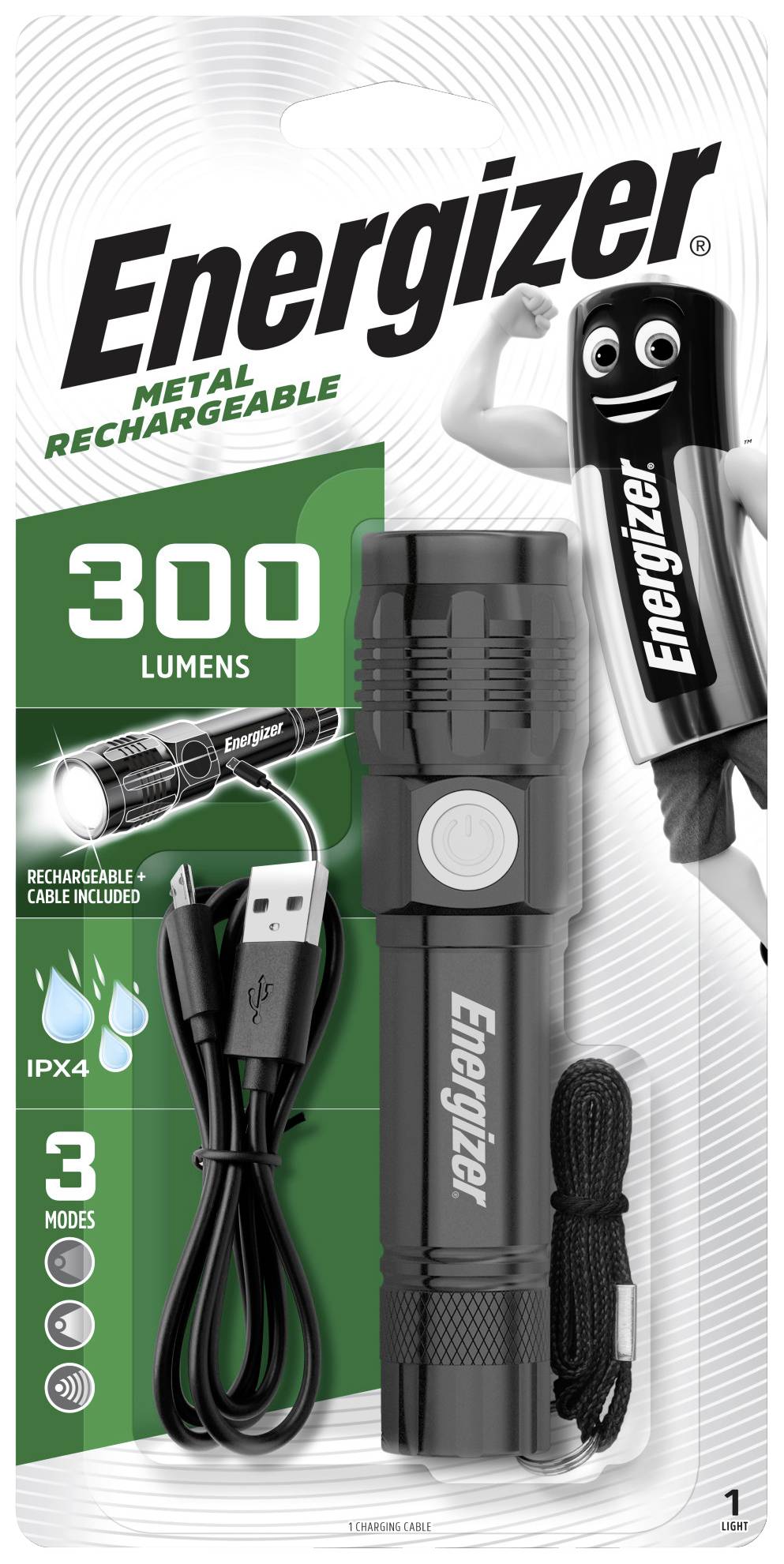 Energizer Metal Rechargeable E303654201 Mini zseblámpa Akkuról üzemeltetett 300 lm 4 óra-2