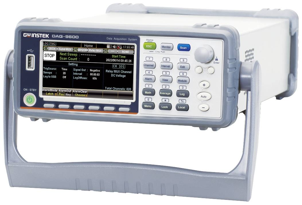 GW Instek 01AQ960000GT DAQ-9600 Adatgyűjtő -200 - +1820 °C 0.1, 0.1 - 600, 300 V/DC, V/AC 0.001 - 2 A