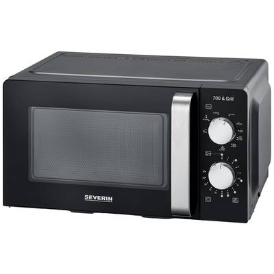 Severin 7781 Mikrohullámú sütő Fekete 700 W Időzítő funkció, Grillező funkció