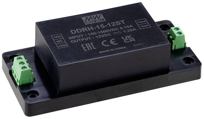 MEAN WELL DDRH-15-05ST DC/DC feszültségváltó modul 5 V/DC 15 W Kimenetek száma:1 x Tartalom, tartalmi egységek rendelésenként 1 db