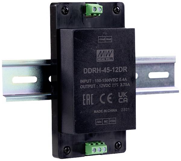 MEAN WELL DDRH-45-15DR Kalapsínes DC/DC feszültségváltó (DIN-Rail)  15 V/DC   Kimenetek száma:1 x  Tartalom, tartalmi egységek rendelésenként 1 db