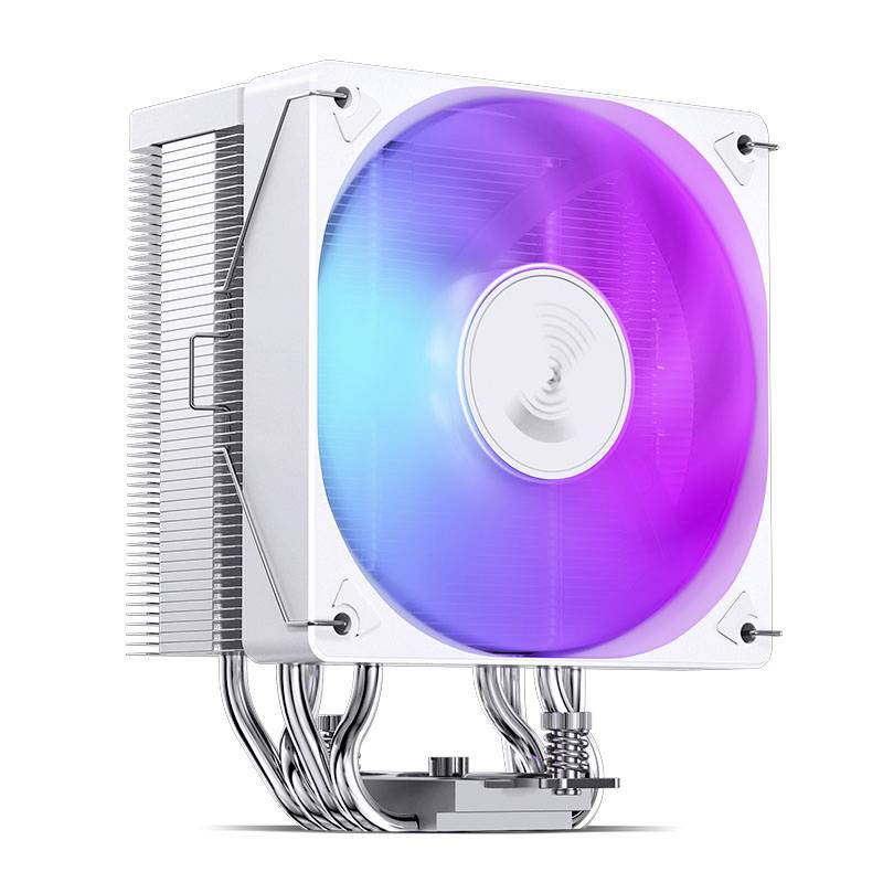 Számítógép-ventilátor színes LED-világítással, rózsaszínes árnyalatokat mutat. Számítógépes alkatrészek hűtésére használják.