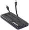Fekete Voltcraft powerbank töltő két csatlakoztatott USB-C kábellel, eszközök mobil áramellátásához.