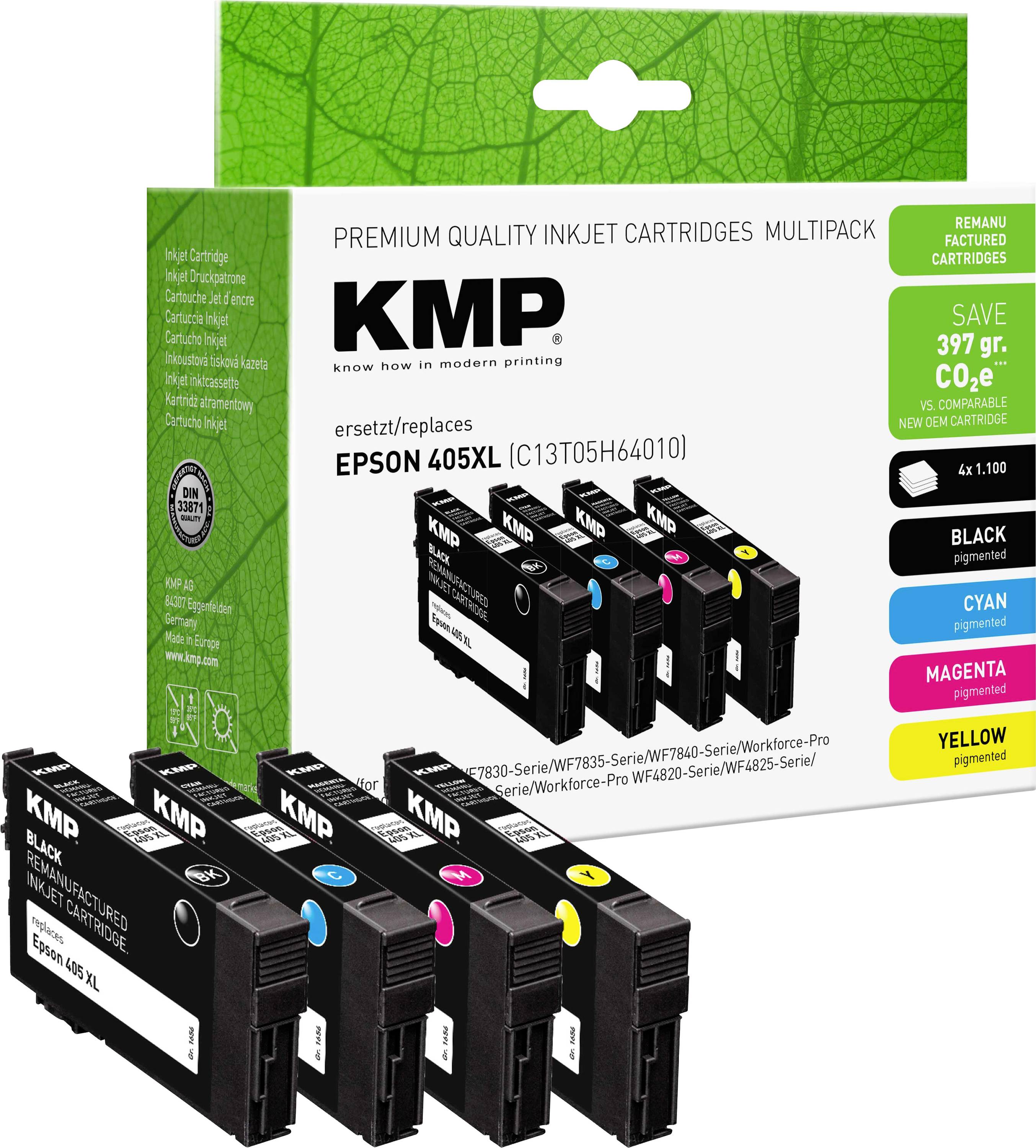 Kmp 1656 4005 Cartouche D'encre 4 Pièce Compatible Cyan Jaune