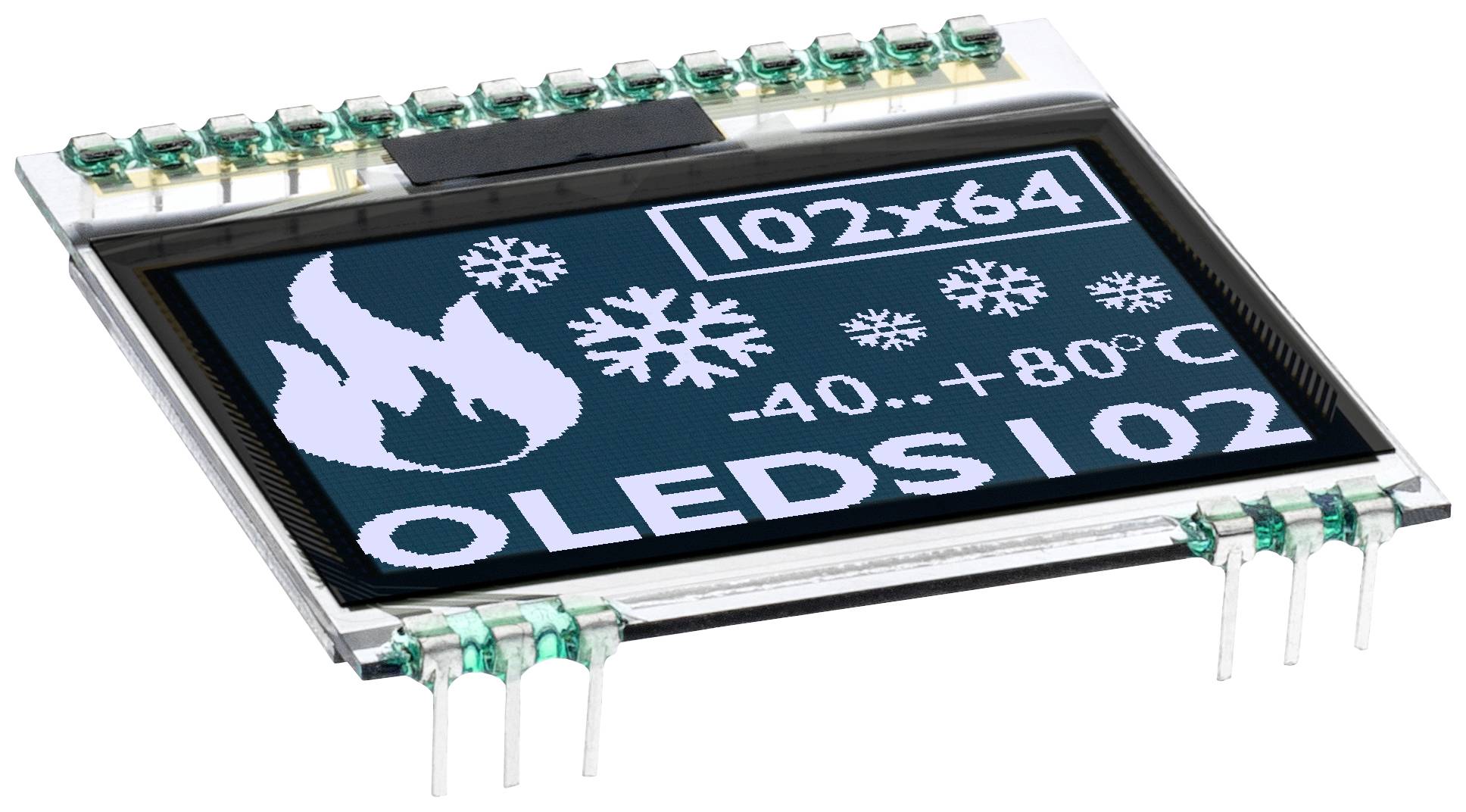 Display Elektronik Grafikus kijelző Fehér (Sz x Ma x Mé) 39.00 x 41.00 x 3.3 mm