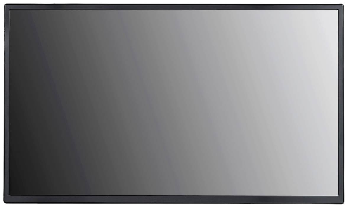 Egy fekete, téglalap alakú képernyő fekete kerettel. A képernyő üres, és nem jelenít meg semmilyen tartalmat vagy képet.