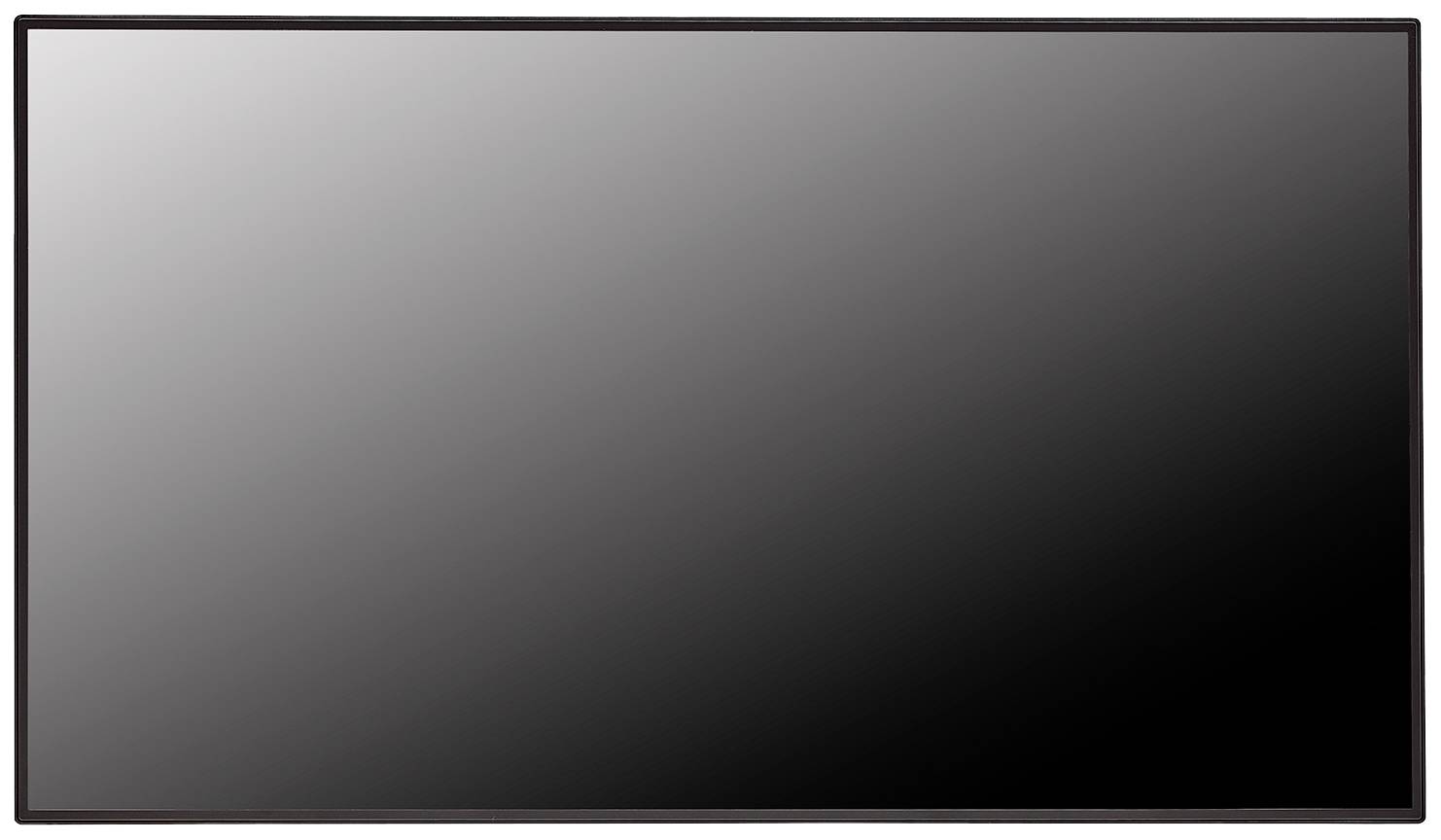 Egy keskeny keretű, fekete téglalap alakú képernyő, amelyen semmi sem látható.