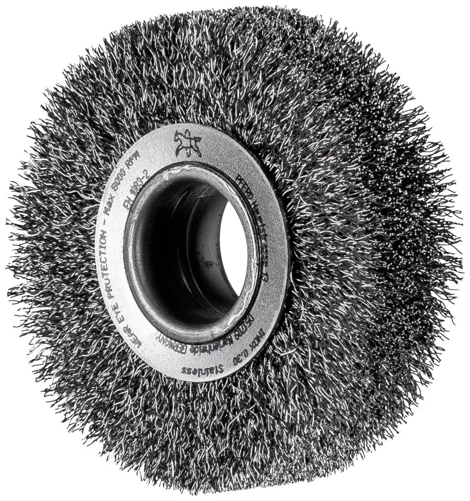 PFERD TOOLS POS körkefe széles kibontott RBU Ø80x20x változó furatú rozsdamentes acélhuzal Ø0,25 asztali köszörű POS RBU 8020/20 INOX 0,20 43701108 1 db