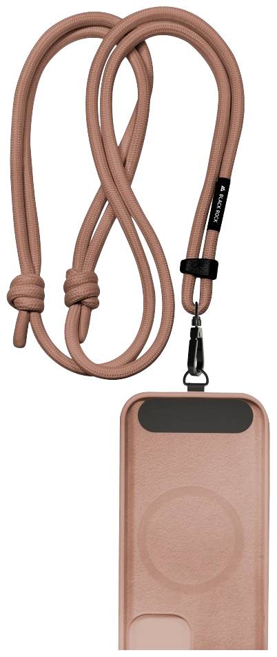 Rosa mobiltelefon nyakpánt tok és karabinerhoroggal. Ideális a mobiltelefon nyakban történő viselésére.