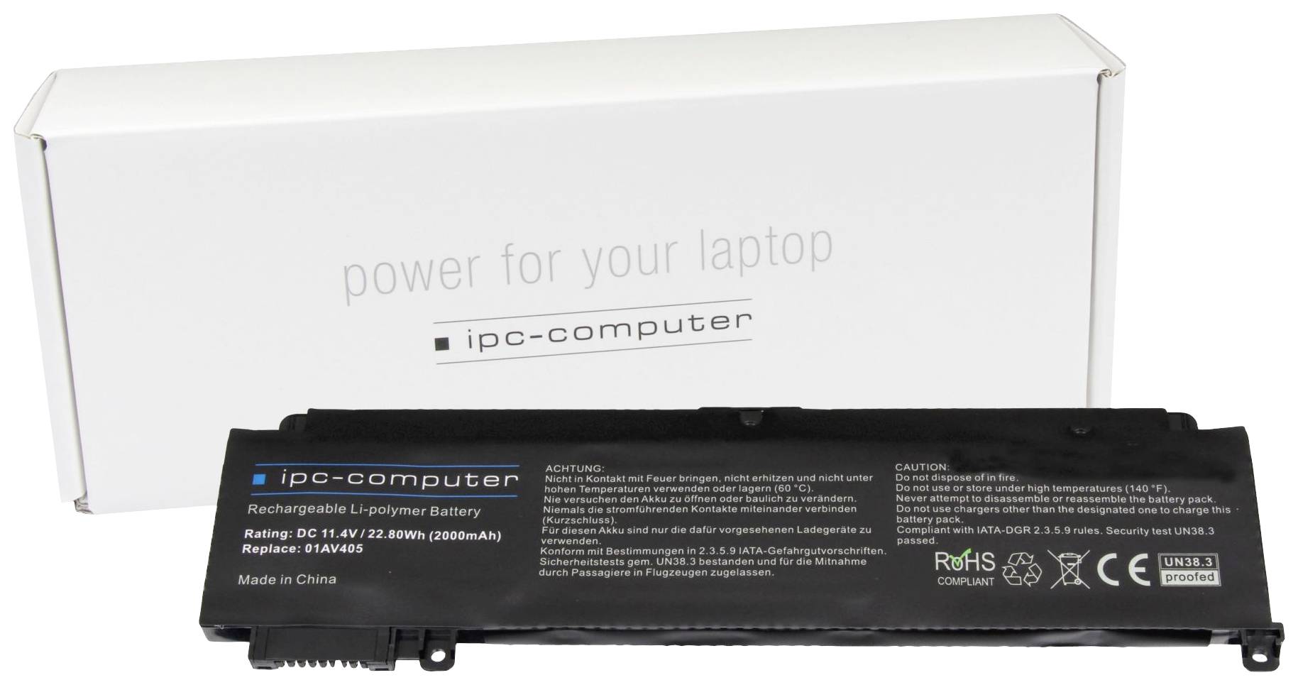 ipc-computer Notebook akku 01AV405 REPLACE 11.4 V 2000 mAh Lenovo