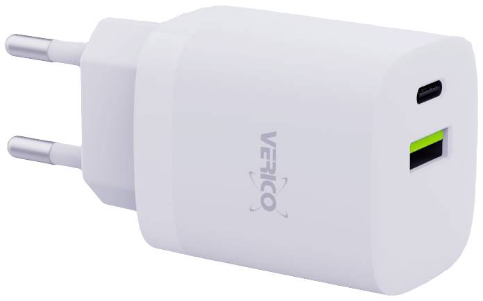 Verico Mojo 30W GaN 2 USB-s töltőkészülék 30 W 1x USB-A, 1x USB-C® Fehér Beltér