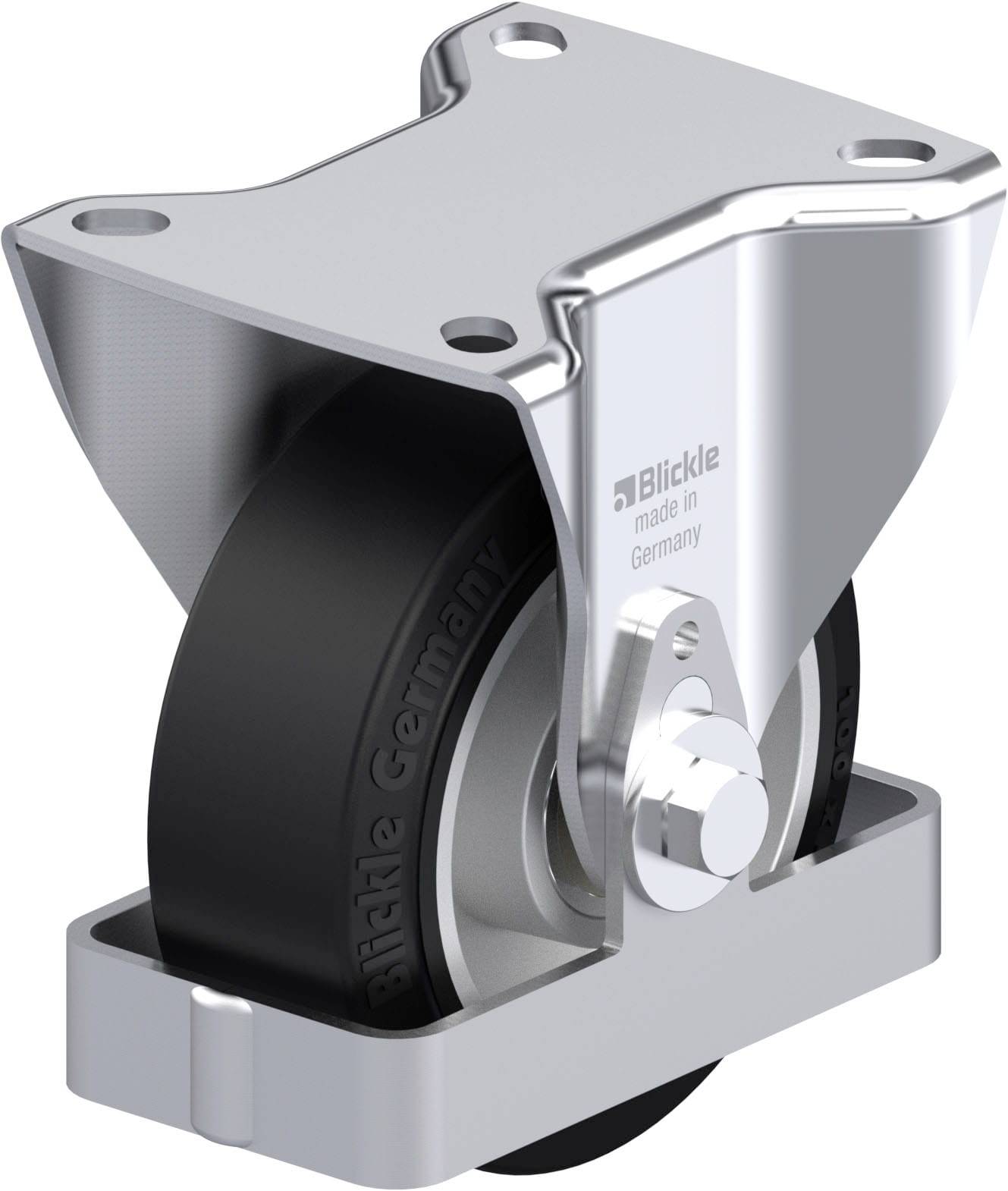 Blickle 938490 B-ALEV 100K-FS Acéllemez rögzített görgő KerékØ: 100 mm Teherbírás (max.): 200 kg 1 db