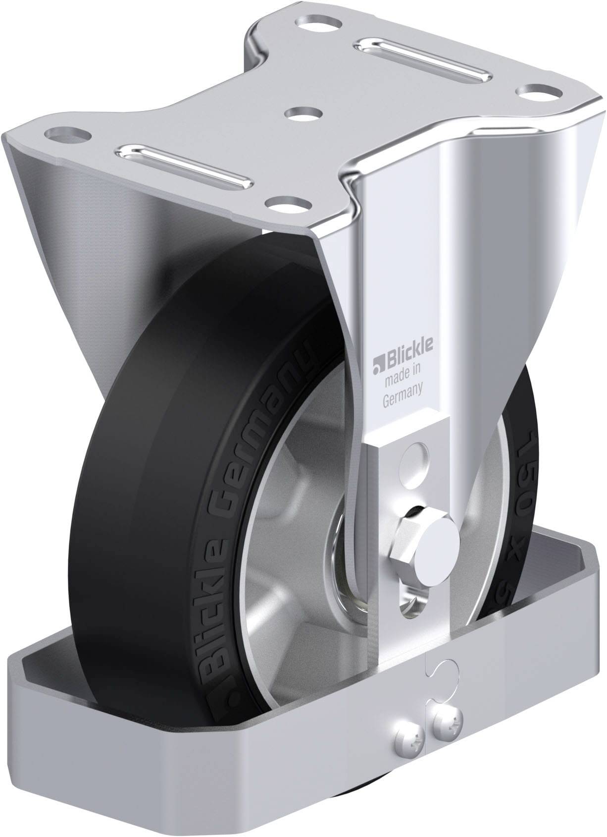 Blickle 857910 B-ALEV 150K-FS Acéllemez rögzített görgő KerékØ: 150 mm Teherbírás (max.): 400 kg 1 db