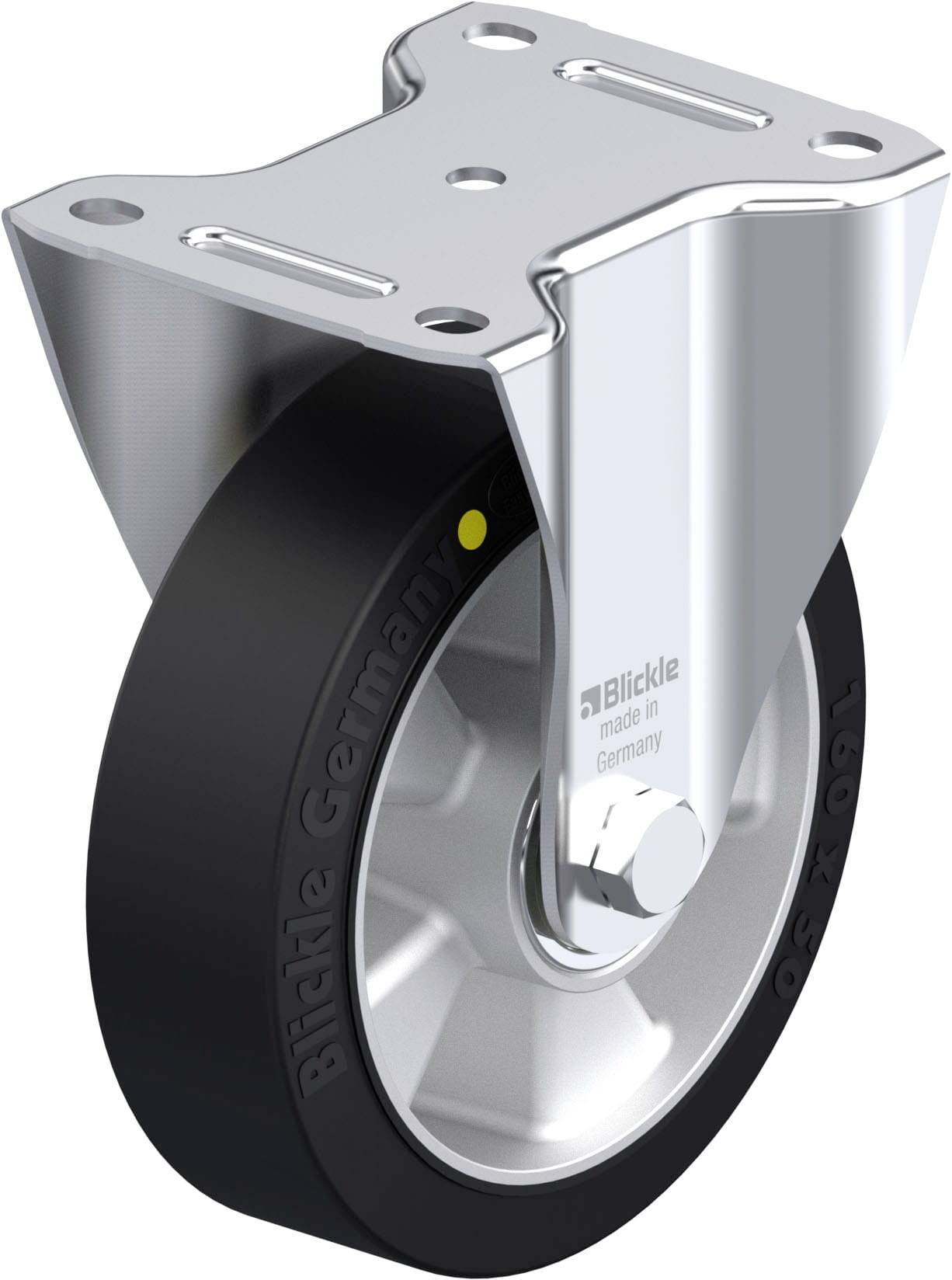 Blickle 867603 B-ALEV 160K-EL Acéllemez rögzített görgő KerékØ: 160 mm Teherbírás (max.): 400 kg 1 db