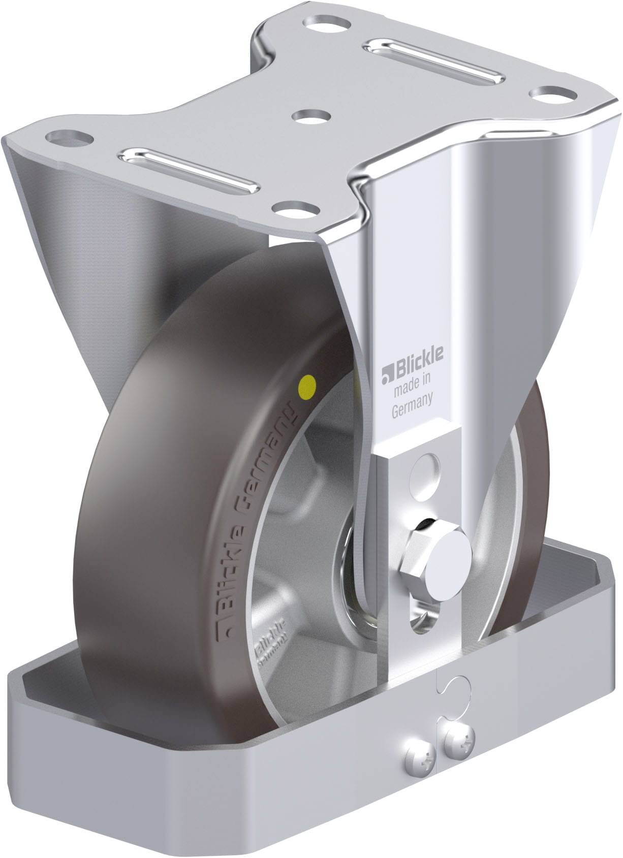 Blickle 939143 B-ALST 150K-AS-FS Acéllemez rögzített görgő KerékØ: 150 mm Teherbírás (max.): 400 kg 1 db