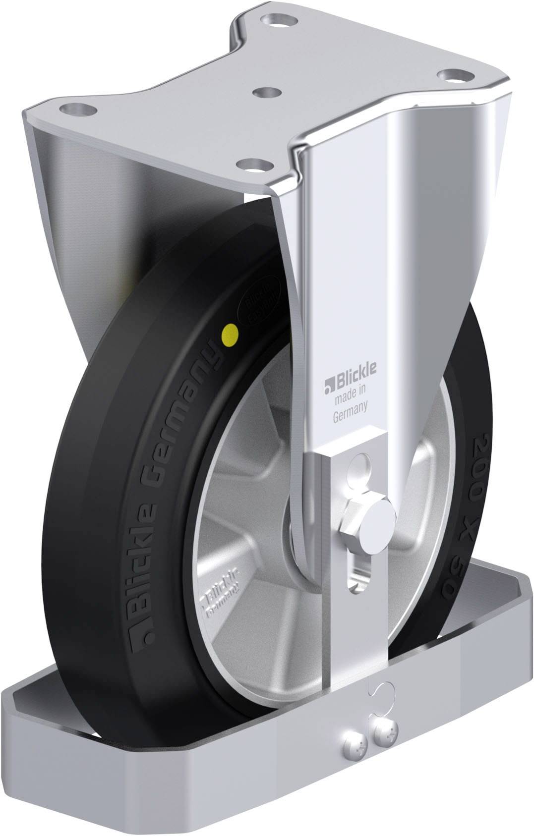 Blickle 879370 BH-ALEV 200K-EL-FS Acéllemez rögzített görgő KerékØ: 200 mm Teherbírás (max.): 500 kg 1 db