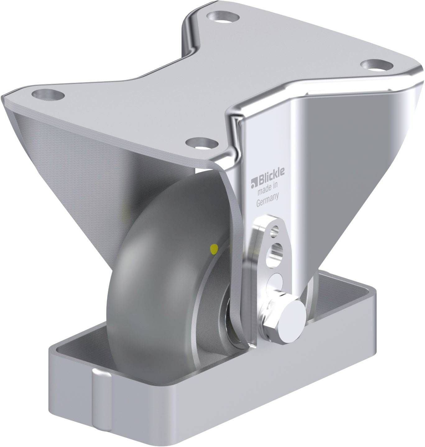 Blickle 939357 BH-ALTH 101K-3-AS-CO-FS Acéllemez rögzített görgő KerékØ: 100 mm Teherbírás (max.): 420 kg 1 db