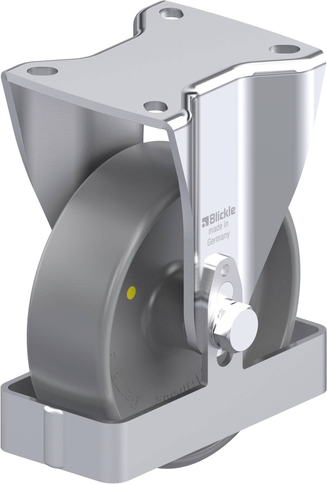 Blickle 939855 BH-PO 125G-1-ELS-FS Acéllemez rögzített görgő KerékØ: 125 mm Teherbírás (max.): 300 kg 1 db