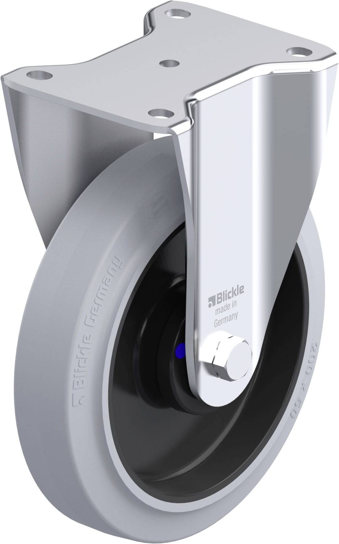 Blickle 851454 BH-POEV 200XKA-SG Acéllemez rögzített görgő KerékØ: 200 mm Teherbírás (max.): 500 kg 1 db