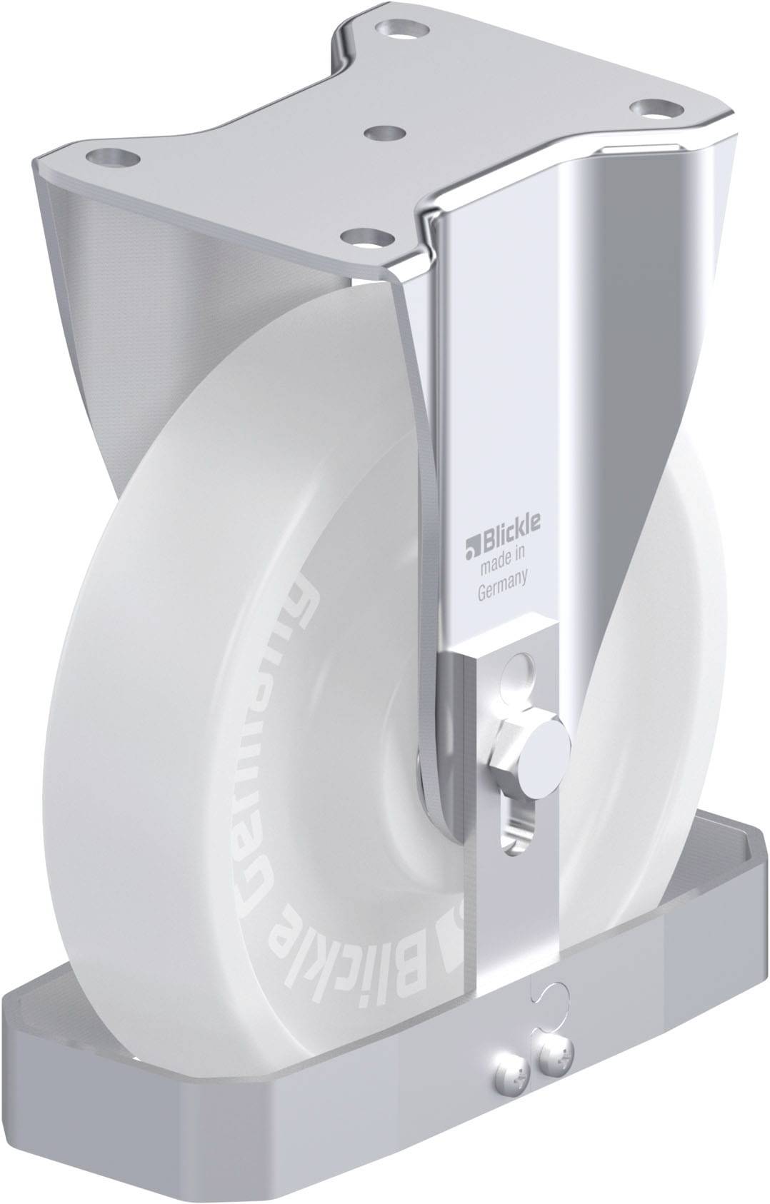 Blickle 843754 BH-SPO 201K-FS Roulette fixe en acier inoxydable Diamètre de la roue: 200 mm Capacité de charge (max.): 900 kg 1 pc(s)