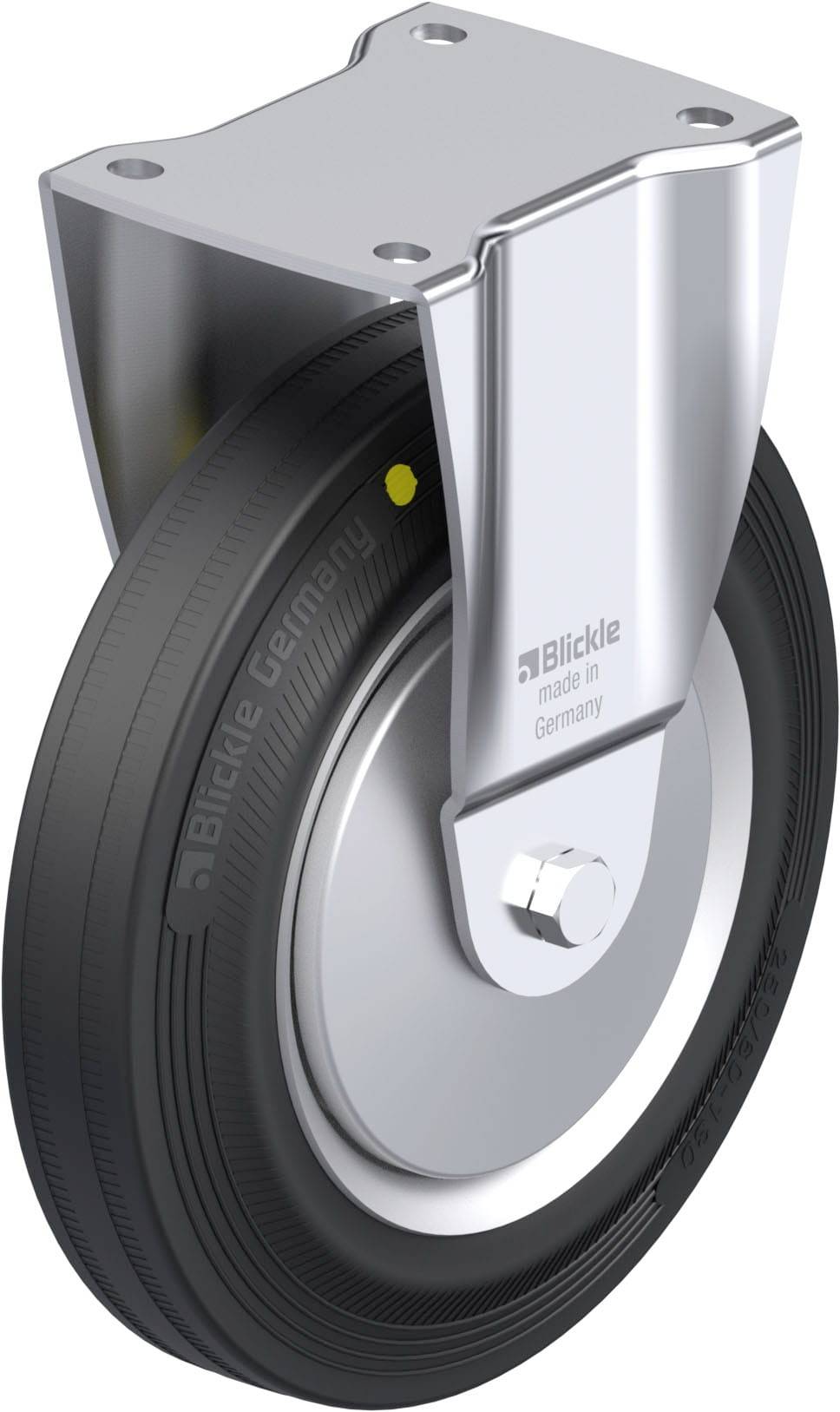 Blickle 849833 BH-V 252R-EL-FA Roulette fixe en acier inoxydable Diamètre de la roue: 250 mm Capacité de charge (max.): 295 kg 1 pc(s)