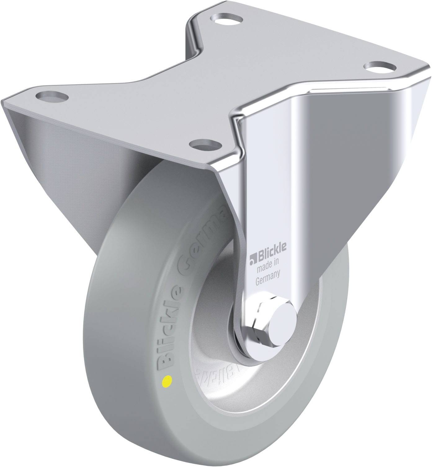 Blickle 936474 BK-ALST 125K-3-AS Roulette fixe en acier inoxydable Diamètre de la roue: 125 mm Capacité de charge (max.): 350 kg 1 pc(s)