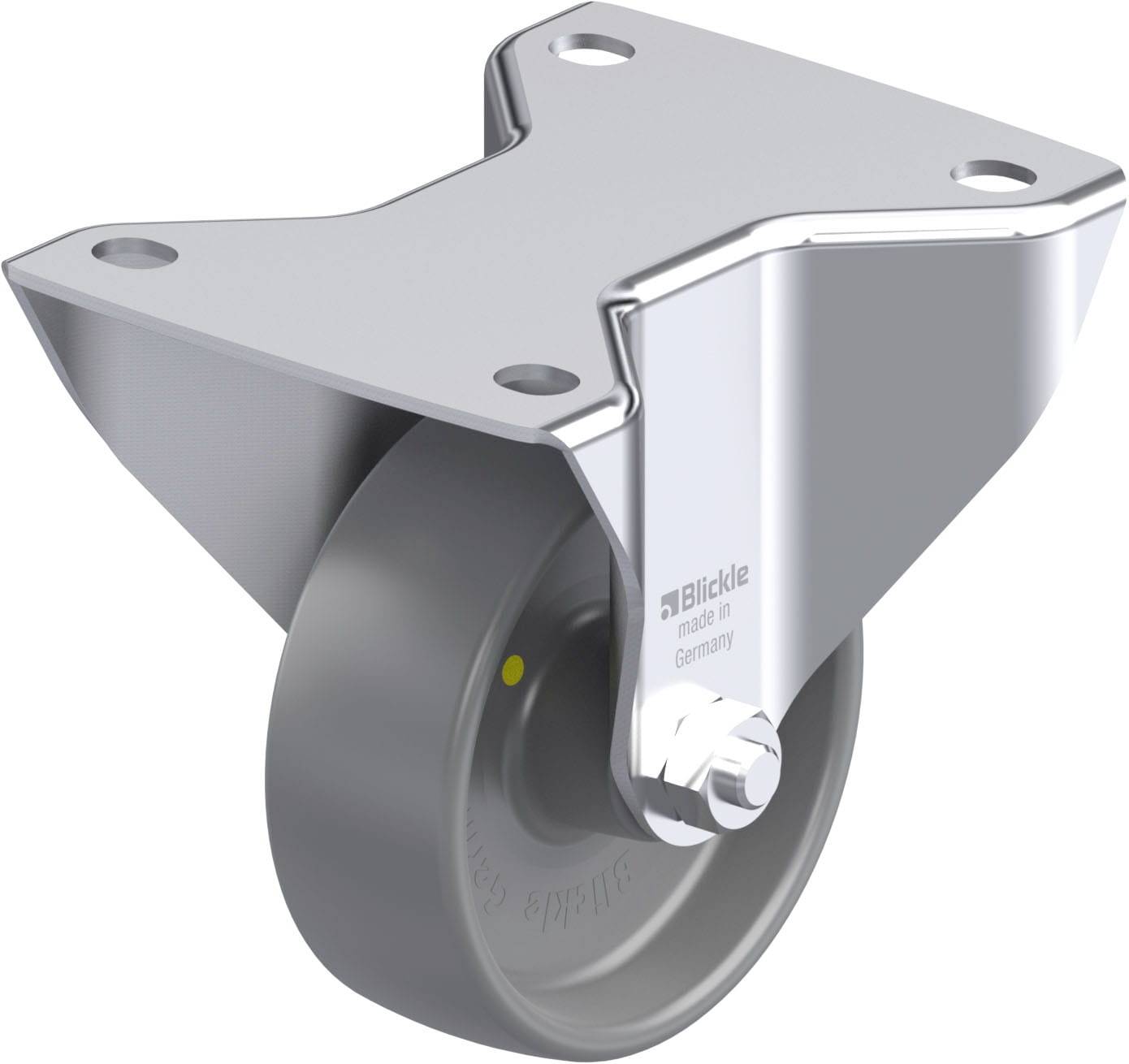 Blickle 872643 BK-PO 100G-3-ELS Roulette fixe en acier inoxydable Diamètre de la roue: 100 mm Capacité de charge (max.): 280 kg 1 pc(s)