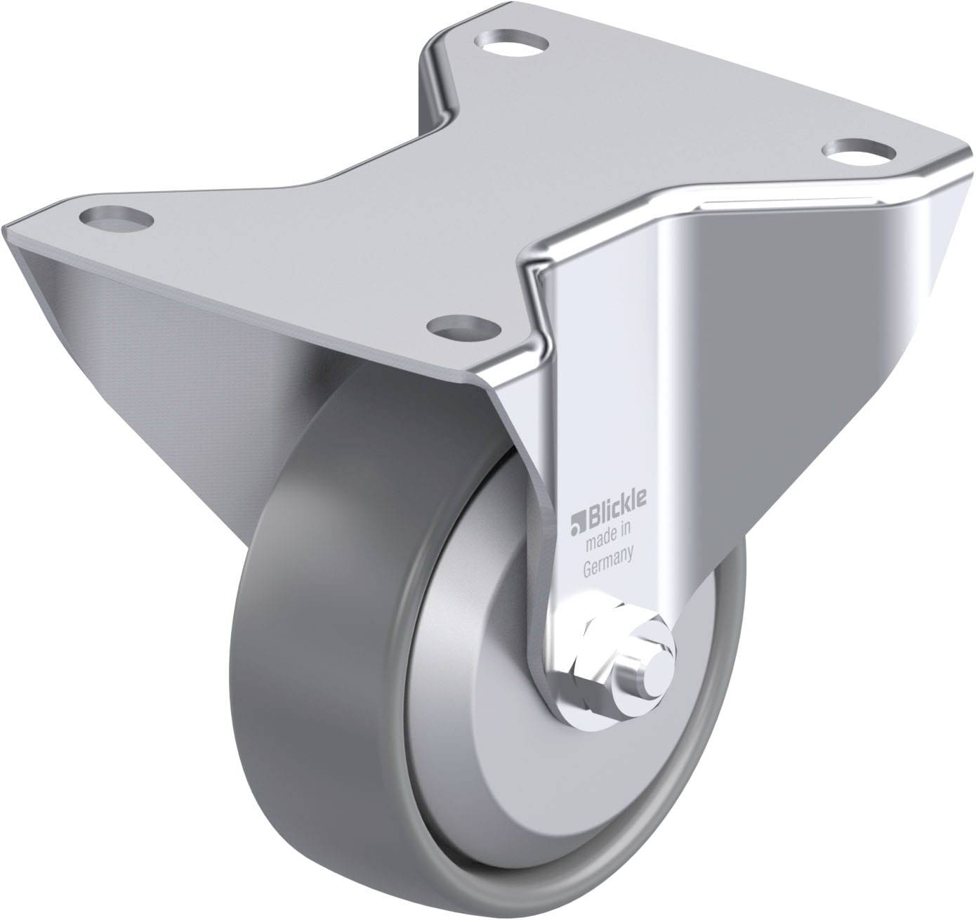Blickle 946596 BK-PO 100G-3-ELS-FA Acéllemez rögzített görgő KerékØ: 100 mm Teherbírás (max.): 280 kg 1 db